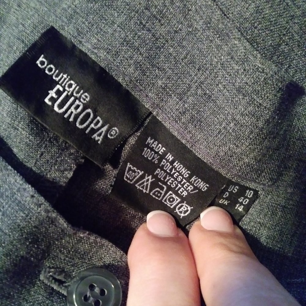 "Boutique Europa" Gray Trousers with Velvet Vines - Picture 5 of 7